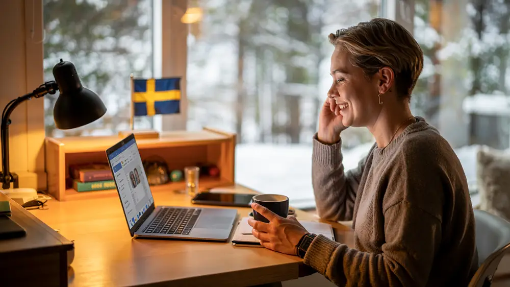 Amerikanskt kontorslandskap med formellt klädda medarbetare som passerar in genom entrén. En tydlig kontrast mot flexibel arbetsmiljö.